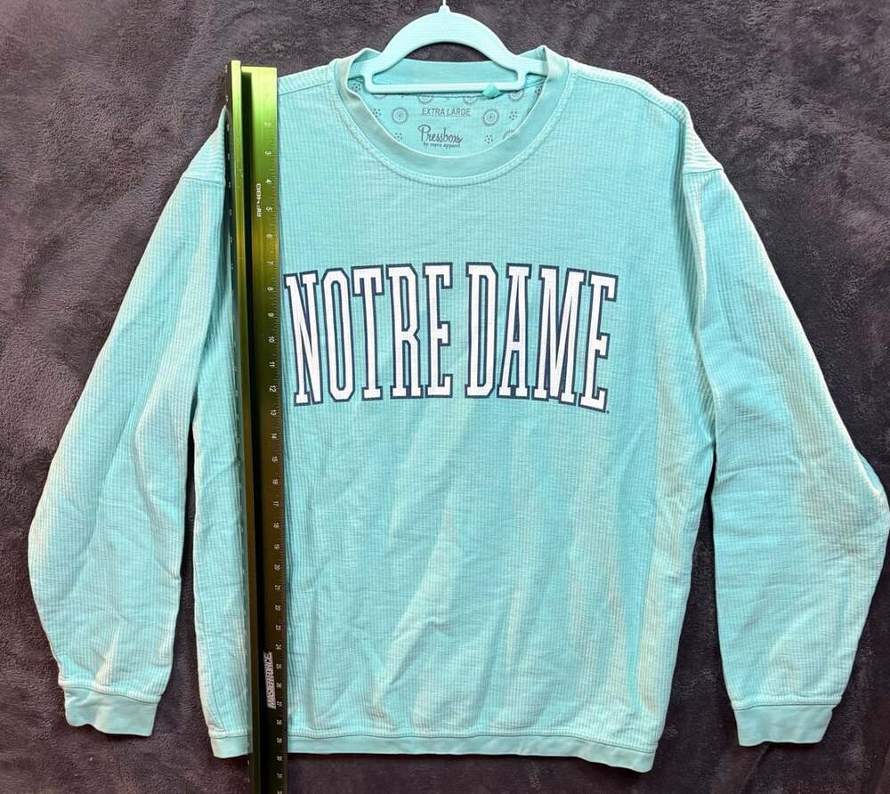 Pressbox Notre Dame Fighting Irish Sweatshirt Extra Large Mint Corduroy